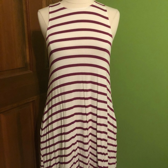 Magenta striped dress - Picture 1 of 3